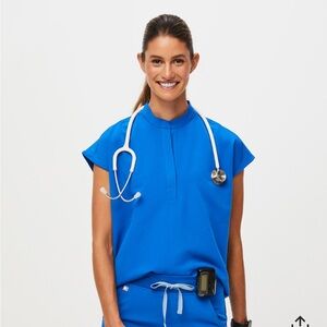 FIGS Royal Blue Rafaela Scrub Top